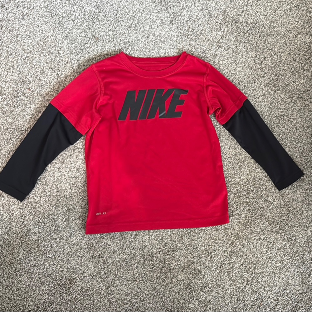 Nike Kids Black & Red Dri Fit Shirt size 7